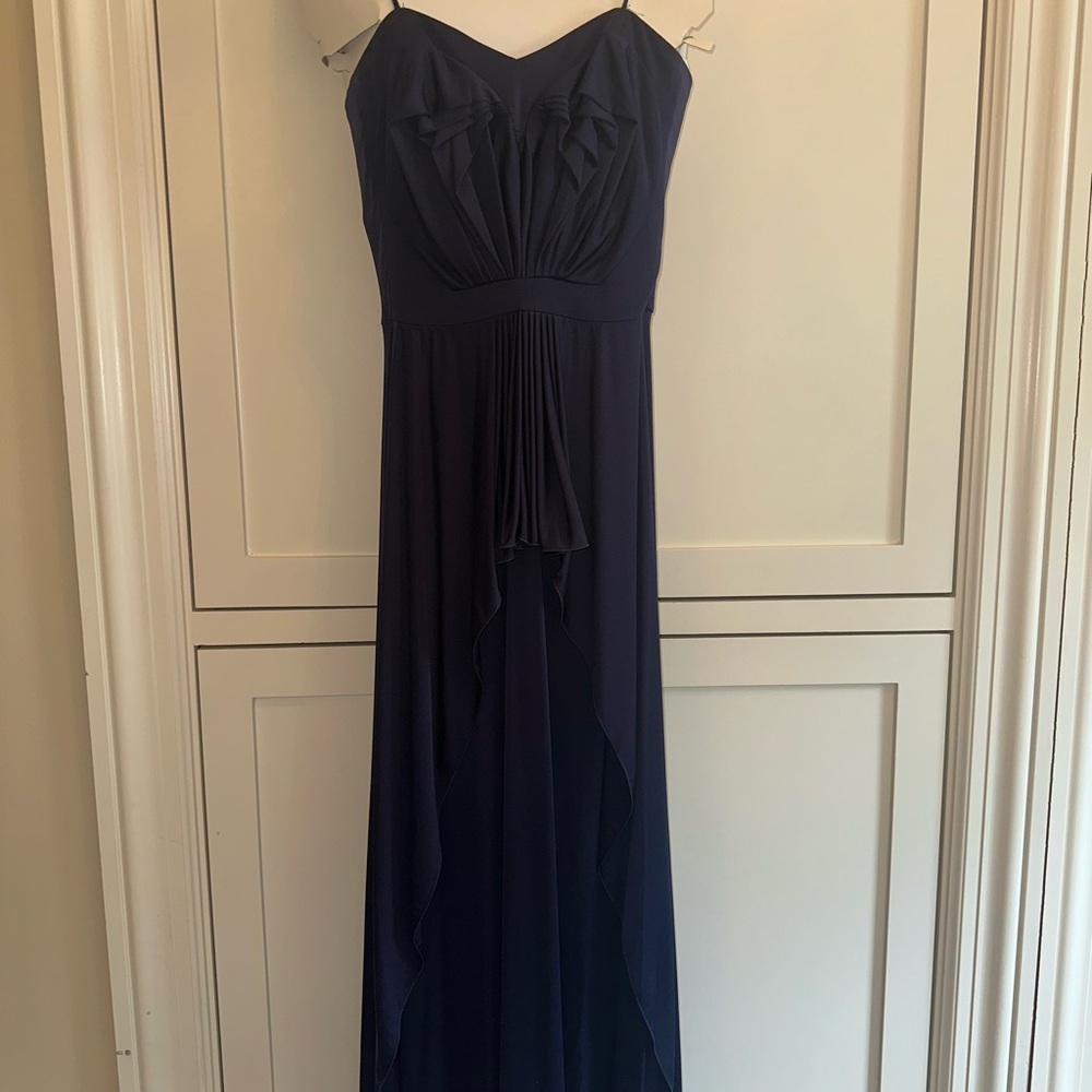 Yves Saint Laurent Navy Blue Black Tie Dress
